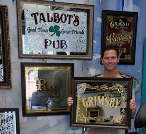 Etched Bar Mirror