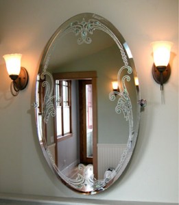 Custom made mirror - decorative inlayed